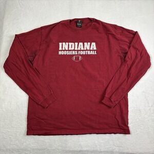Y2K Gear For Sports Indiana Hoosiers Football Red Long Sleeve Shirt Stains XL